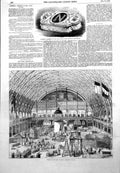 Old Print Paris Exhibition Building Interior Testimonial Lord Mayor 1855 19th