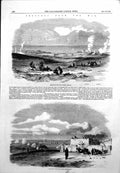 Antique Old Print War Sebastopol Victoria Redoubt Maison D'Observation 1855