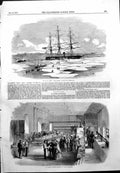 Old Print Baltic Fleet Archer Ice Wingo Bay Soyers Scutari Barracks 1855 19th
