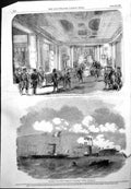 Old Antique Print Emperor Empress French Buckingham Palace Empress 1855 19th