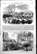 Antique Print Emperor Empress Arch Windsor Castle Great Western Railway1855