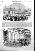 Antique Old Print Emperor Lord Warden Hotel Dover Bricklayers Station 1855 19th