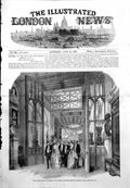 Antique Old Print Emperor Empress French Grand Corridor Windsor Castle 1855