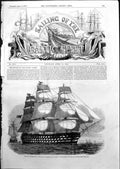 Old Print Baltic Fleet Duke Wellington Flagship Rear Admiral R Dundas1855 19th