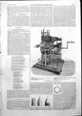 Original Old Antique Print Napiers Patent Bullet Compressing Machine 1855 19th