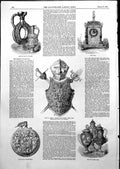 Old Print Bernal Collection Gris De Flandres Gilt Clock Sevres Vases 1855 19th