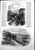 Antique Old Print Lake Ruins Inkerman Bridge Broussa J Robertson 1855 Ref.2