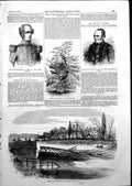 Old Print Rev G Fletcher Maj Gen W Adams Kelham Bridge Destroyed Ice 1855 19th