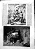 Old Antique Print Expectation W Hemsley Dream Shepherds Dog T Earl 1855 19th