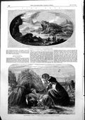 Original Old Antique Print Landscape Salvator Rosa Wheatsheaf F Underhill 1855