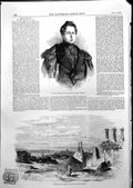 Antique Old Print Lord Panmure Minister War Constantinople Site Hospital 1855