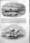 Antique Old Print Wreck Steam Sloop Hecla Gibraltar Scourge Attack Accra 1855