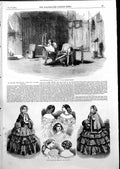Old Print New Play Louis Xi Princess Theatre Paris Fashions February 1855 19th