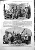 Antique Print Recruiting Cavalry Westminster Shipping Ordnance Stores 1855 19th