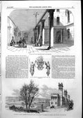 Old Antique Print South Sea House Works Hampton Southwark Water Co 1855 19th