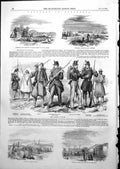 Old Antique Print Eupatoria French Infantry Battery Zouave Grenadier 1855 19th