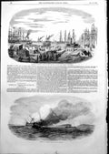 Old Burning Turkish Ship Eupatoria Shipment Trieste Army Crimea 1855 Victorian