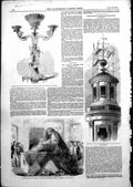 Antique Old Print Pradiers Statue Sappho Time Ball Electric Telegraph Co 1852