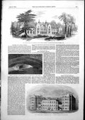 Antique Old Print Cambridge Asylum Siers Widows Kings College Hospital 1852