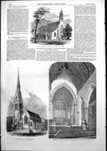 Antique Old Print Church St Andrew Buckland Independent Church Glasgow 1852