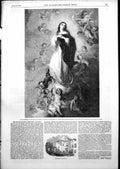 Old Antique Print Assumption Virgin Murillo Louvre Residence Murillo 1852 19th