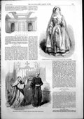 Antique Old Print La Juive Italian Opera Carved Apartment Balmes House 1852