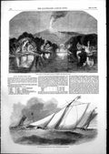 Antique Old Print Mount Etna Surrey Zoo Thames Yacht Club Struggle Nore 1852