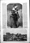 Antique Old Print Hugurnot St Bartholomews Day Catholic Badge Millais 1852 19th