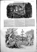 Antique Old Print May Day Burley Fete Chester Marriages Earl Grosvenor 1852