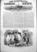 Original Old Antique Print Black Camp New South Wales Native Tribe 1852 19th