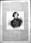Antique Old Print Chancellor Exchequer Right Hon Benjamin Disraeli Mp 1852 19th