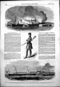 Antique Old Print Destruction Lagos British Launch Countess Ellesmere 1852 19th