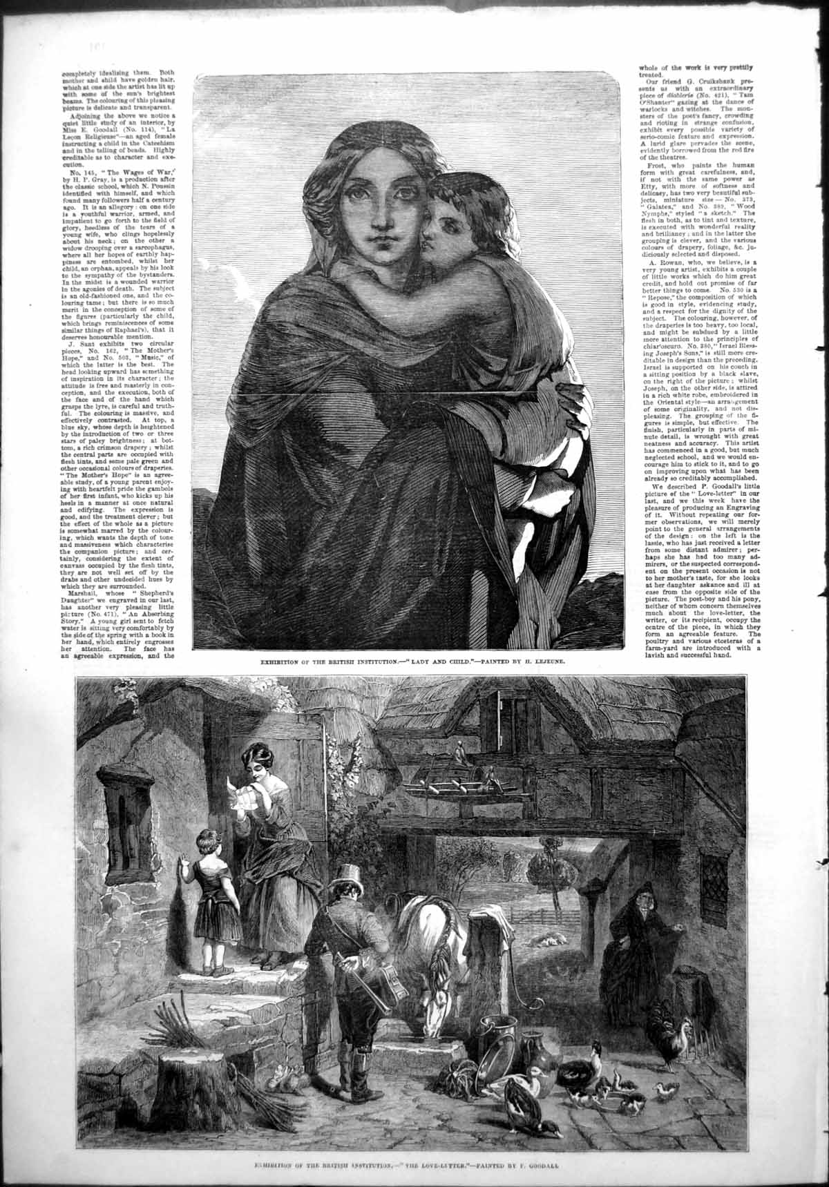 Old Lady Child H Lejeune Love Litter F Goodall British Institution 18 19th
