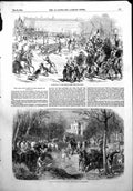 Antique Old Print Procession Le Boeuf Gras Paris Last Day Hunt Chantilly 1852