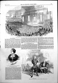Antique Old Print London Temperance League Bands Marquis De Lauzan Play 1852