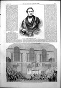 Antique Old Print Sir Charles Barry Architect Museum Practical Geology 1852