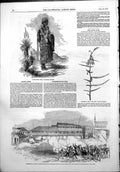 Antique Old Print Kaffir Queen Insurrection Chili Gov Troops Insurgents 1852