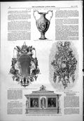Antique Print Great Exhibition Toilet Glass Duchess Sutherland Carving 1852