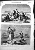 Antique Old Print Graziella R Lehman Royal Academy Come Along J Jenkins 1856