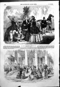 Old Print Lord Lieutenants Reception Promenade Dublin Paris Fashions 1856 19th