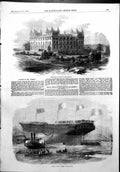 Antique Old Print Ilkley Wells Hydropathic Establishment Launch Torino 1856
