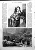 Antique Print Neapolitan Peasant Boy Hurlstone Funeral Vosges Mountains1856