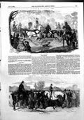 Original Old Antique Print Epsom Races Going Derby Winner After Race 1856 19th