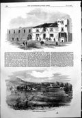 Antique Old Print Talbot Arms Inn Rugeley Town Church Rugeley Railway 1856 19th