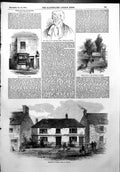 Antique Print Trial William Palmer Residence Rugeley Post Office Grave 1856