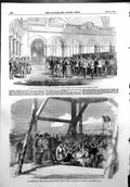 Old Print Military Hospital Hamble Archduke Maxmillan Austria Paris 1856 19th