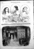 Old Print Prime Donne Her Majestys Theatre Statue Scene Winters Tale 1856 19th