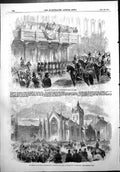 Antique Print Reading Proclamation Peace Dublin Thanksgiving Edinburgh 1856