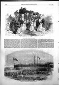 Antique Old Print Naval Review Fort Monckton Launch Thunderbolt Blackwall1856