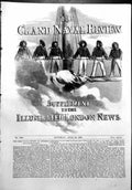 Antique Old Print Grand Naval Review Spithead Portsmouth Sailors Rope 1856 19th